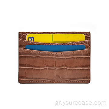 Προσαρμοσμένο λογότυπο Hot Sale Crocodile Credit Card Holder